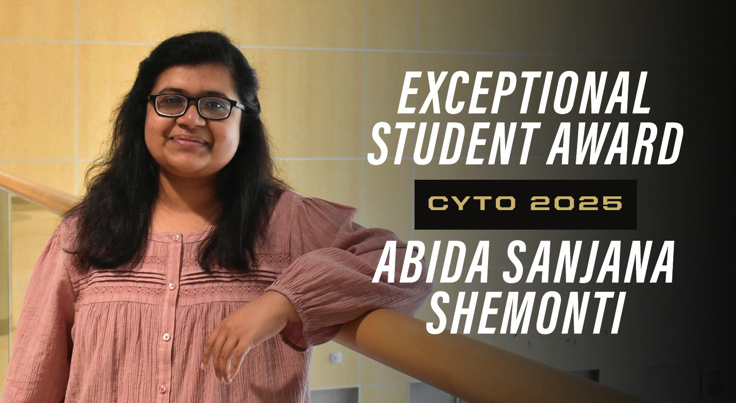 Abida Sanjana Shemonti wins Exceptional Student Award at CYTO 2025 for advancing flow cytometry visualization.