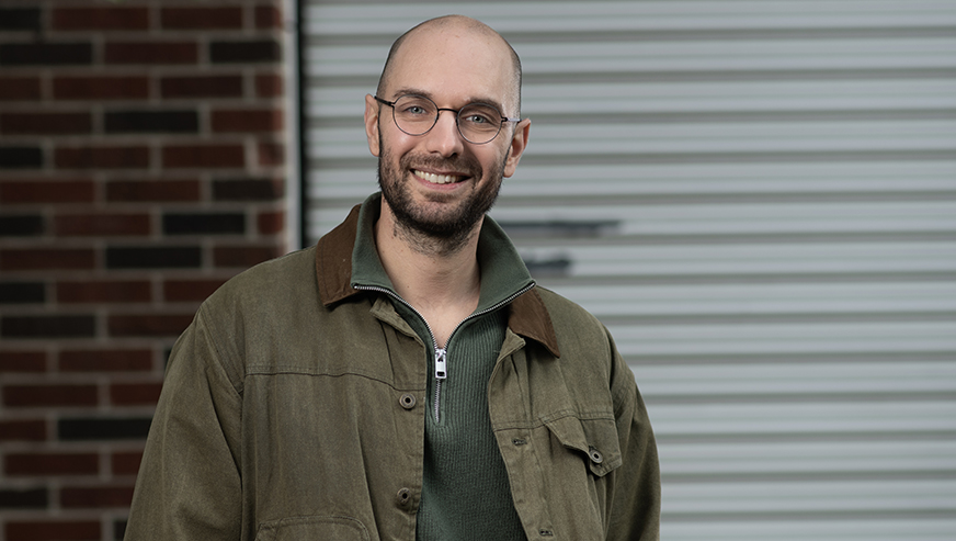 Alex Psomas, an expert in training artificial intelligence models to aid in human decision-making, works with a nonprofit food bank to help automate and maximize the benefits of donated food. (Purdue University photo/John Underwood)